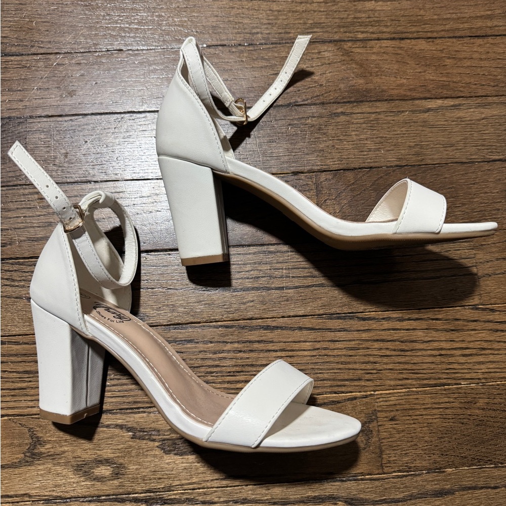 Elegant White Women's Heeled Sandals